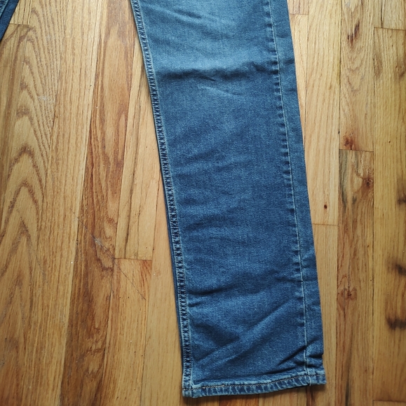 Levi's Levis Flex 505 Straight Leg Cotton Blend Blue Navy Pockets Jeans 36 - Picture 6 of 16